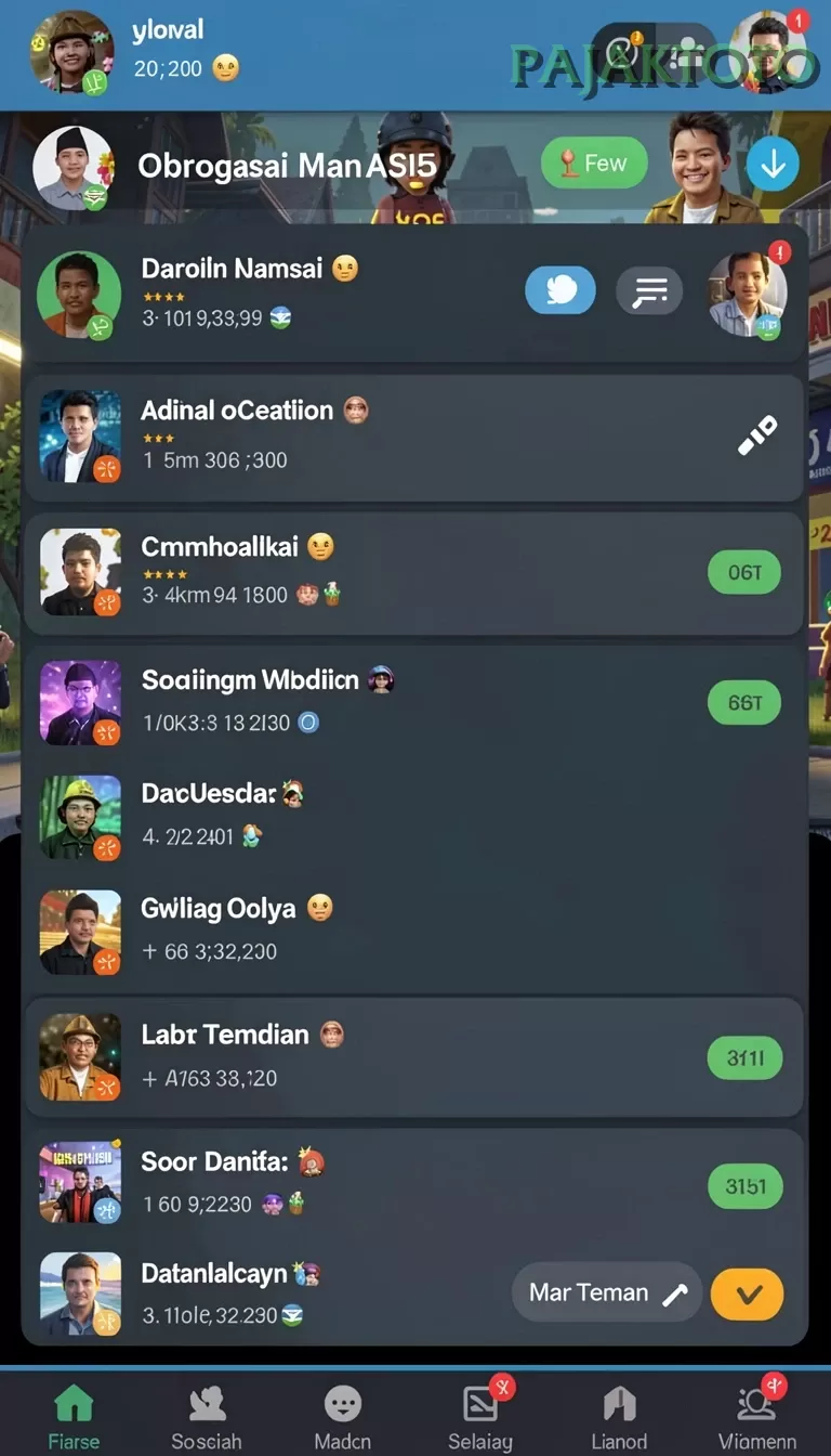 Cuplikan layar CACOR78 — menu navigasi